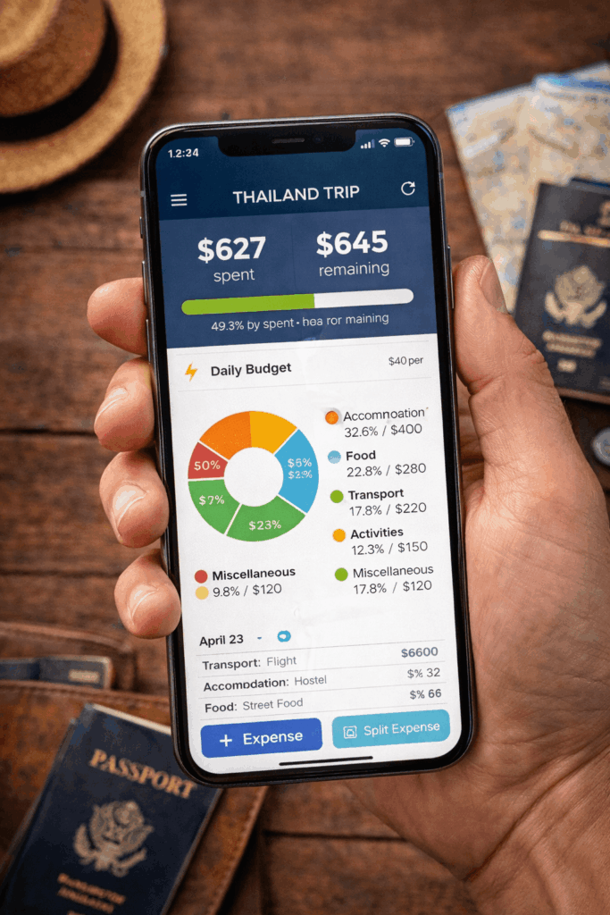 Budget tracking app screenshot