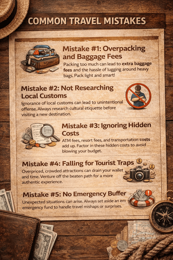 Common travel mistakes infographic