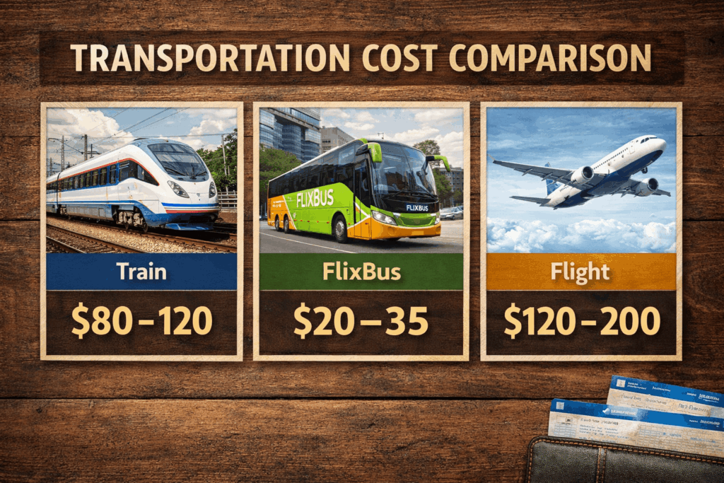 Transportation cost comparison chart
