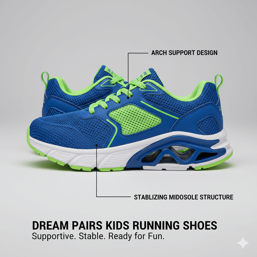Dream Pairs Kids Running Shoes showing the arch support design