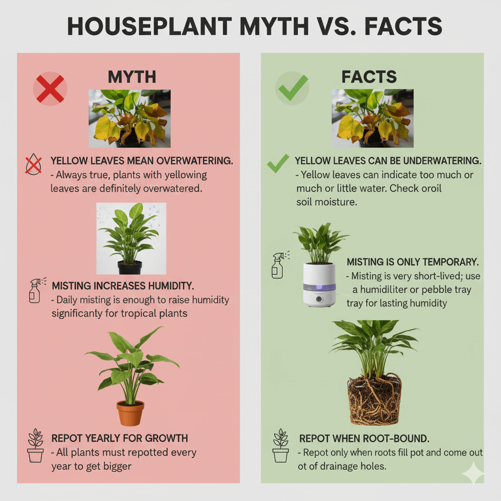 Infographic showing myths vs. facts side-by-side