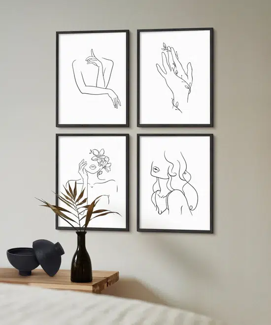 Haus and Hues Minimalist or Abstract Art Prints Sets