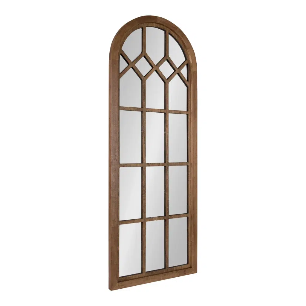 Kate and Laurel Arched Windowpane Wall Mirror