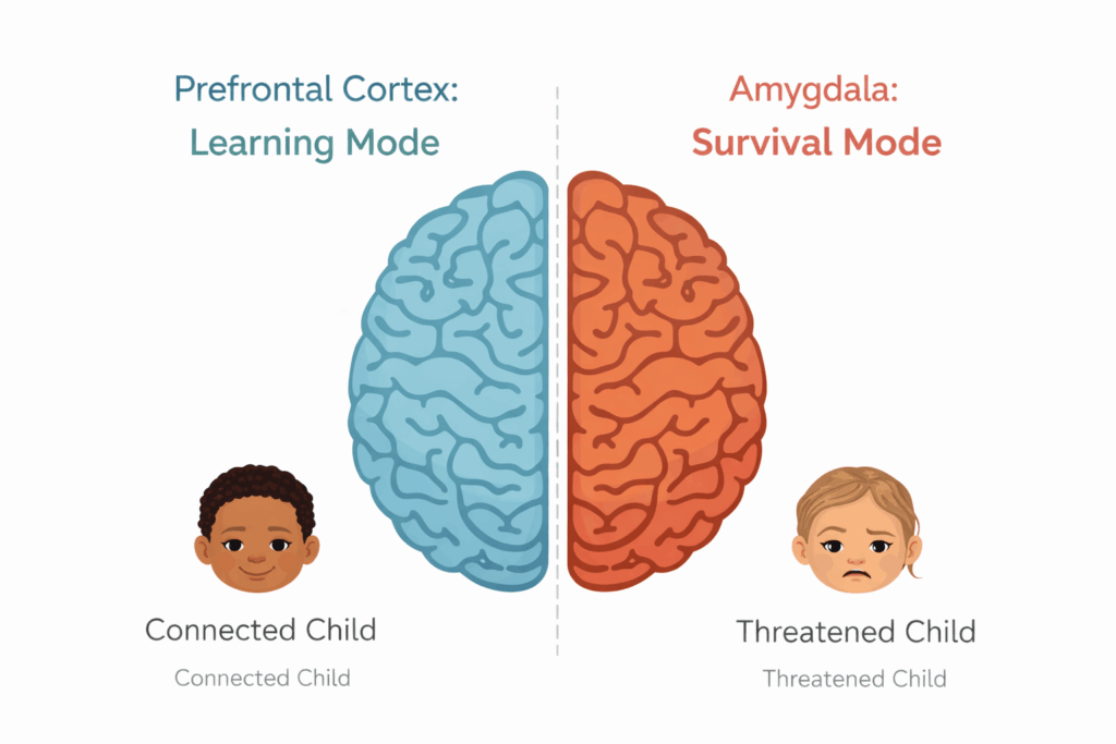 Brain modes learning vs survival