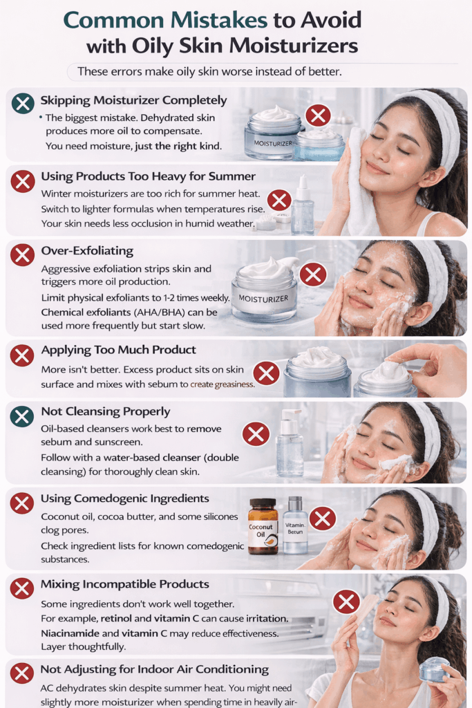 Common mistakes illustrated with X marks