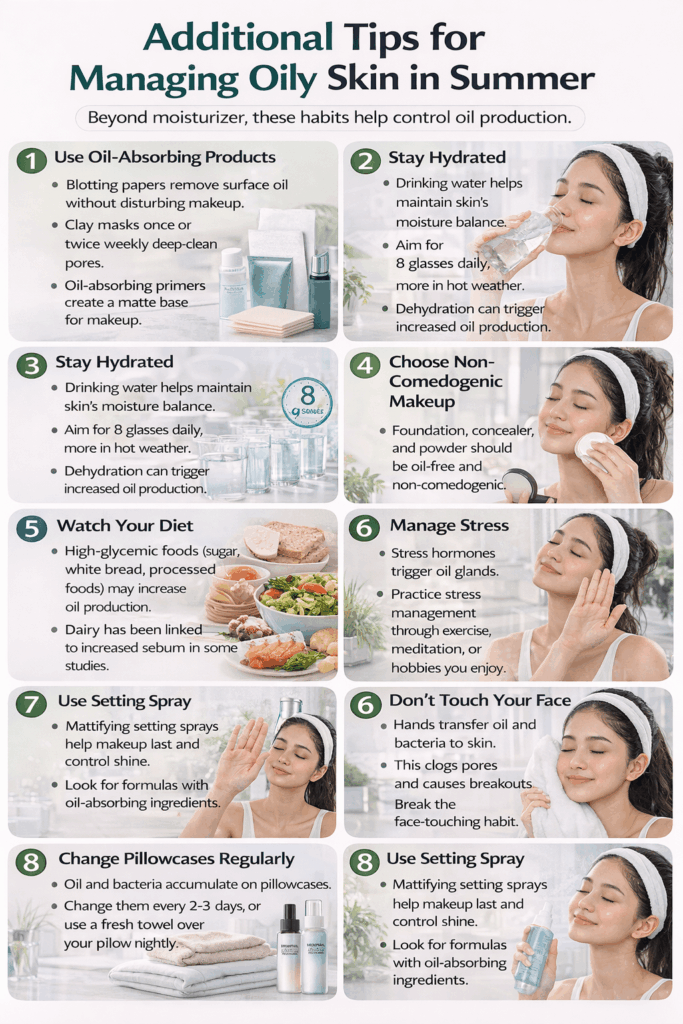 Healthy lifestyle habits for oily skin management