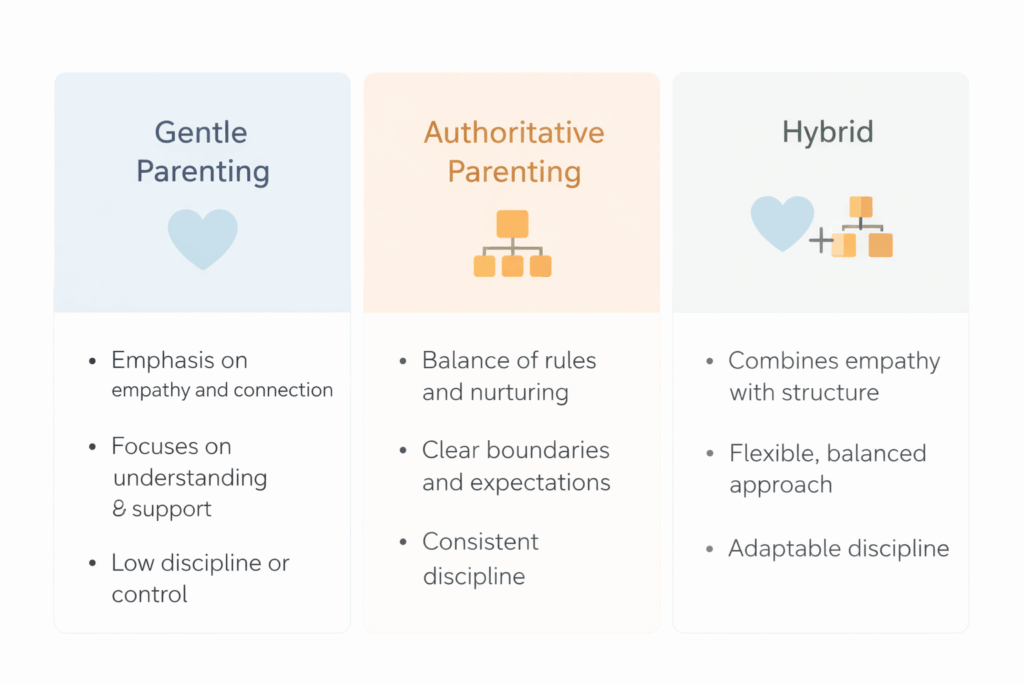 Parenting styles comparison infographic