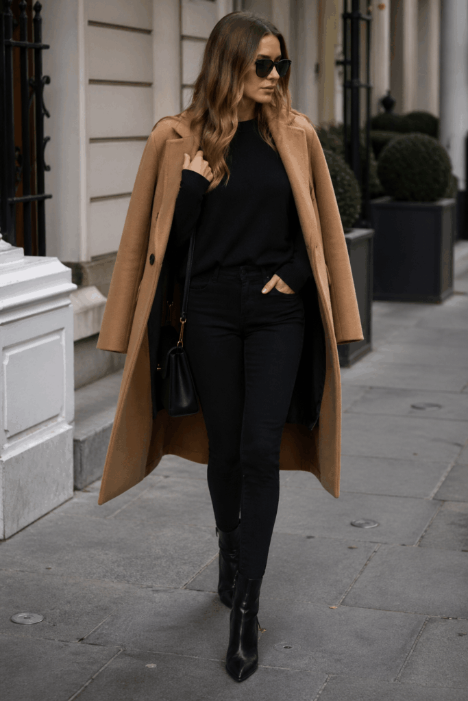 Chic street style in urban setting