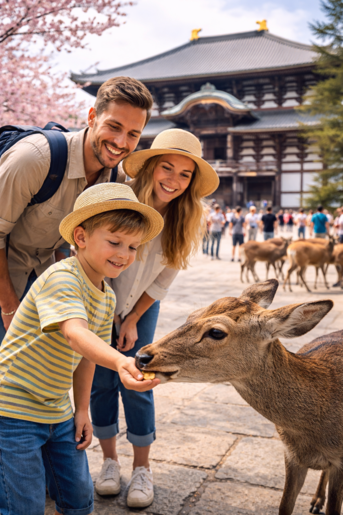 Feeding deer at Nara Park