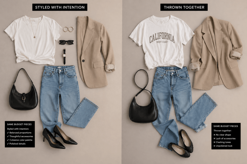 Styled vs thrown together fashion comparison