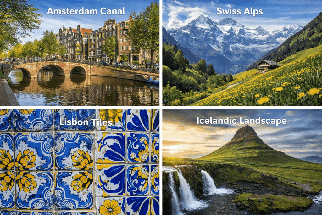 summer scenic photo collage