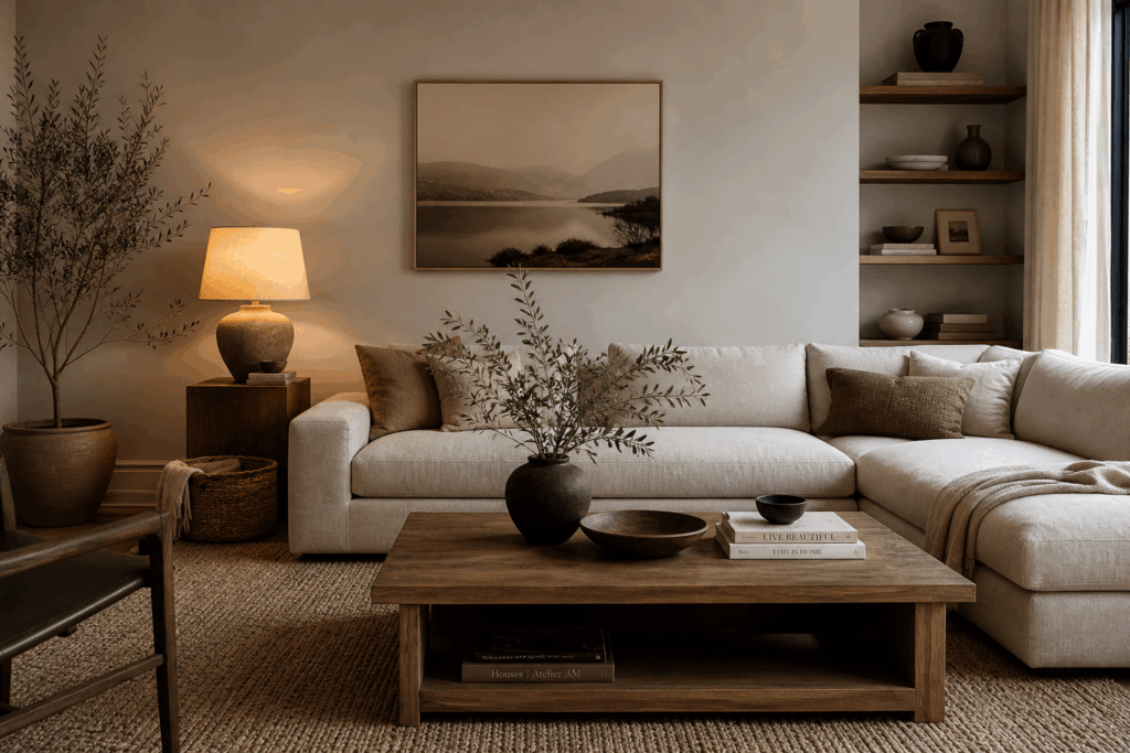 Serene minimalist living room design