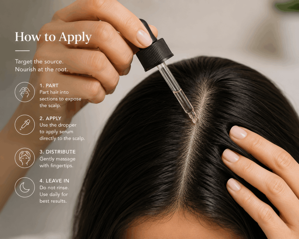 How to apply scalp serum