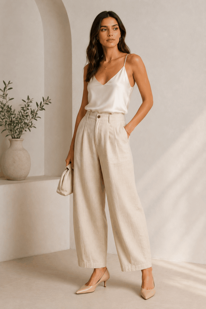 Minimalist fashion in soft neutrals