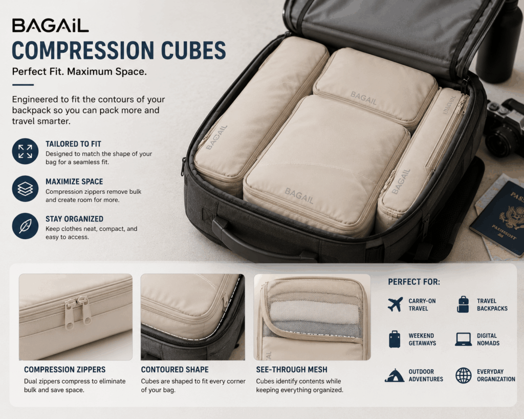Compression cubes for smarter packing